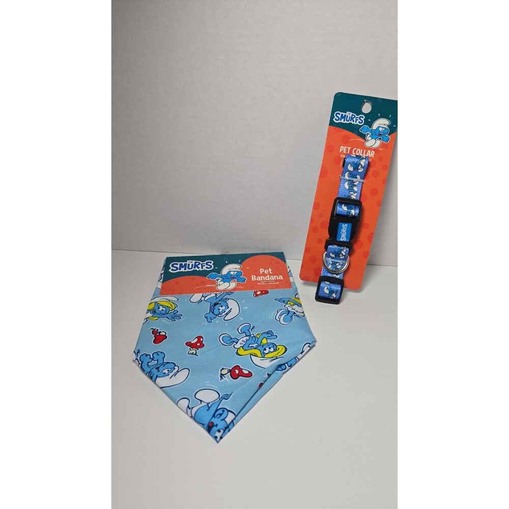 Smurf Dog Collar and Bandana